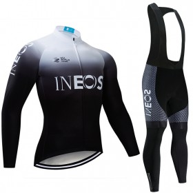 Cykeltrøje Langærmet + Bib Cykelbukser 2019 TEAM INEOS N003